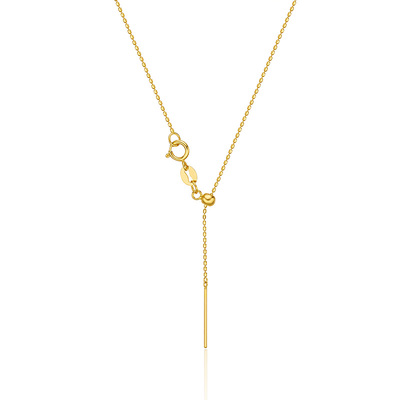 50cm针式抽拉调节珠珠链18K金