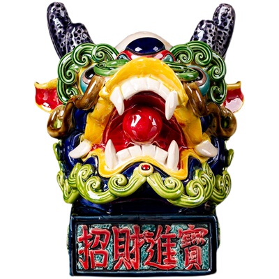玄关装饰品交趾陶家居狮子头纳福