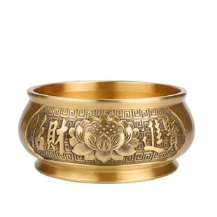 香炉纯铜黄铜家用香薰炉上香室内供奉财神观音香火炉招财莲花插香