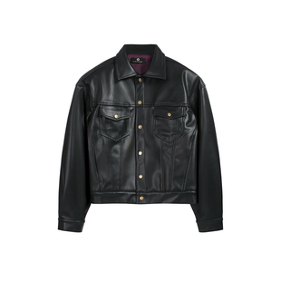 PUBLIC RADIO|SHERIFF 系列复古哑光真皮重磅短款夹克皮衣厚版型