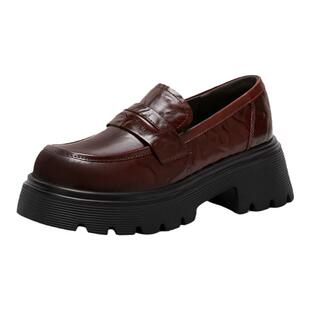 星期六厚底乐福鞋女2025新款冬季英伦风复古小皮鞋JK工作通勤鞋子