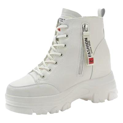 马丁靴女2025秋季新款女鞋内增高秋冬加绒女靴子真皮爆款厚底短靴