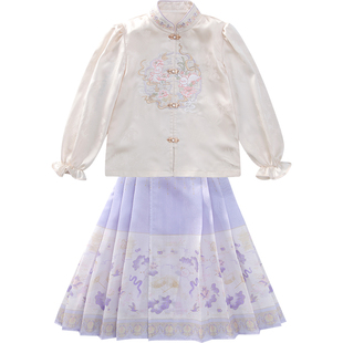 女童马面裙套装新中式儿童明制汉服春装2025新款小女孩古风公主裙