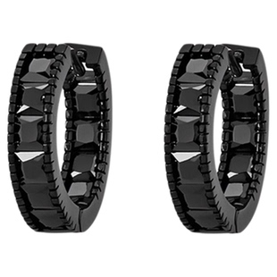 极昼GIZOU纯银满钻黑色耳环男士轻奢高级感痞帅风小众黑色耳饰