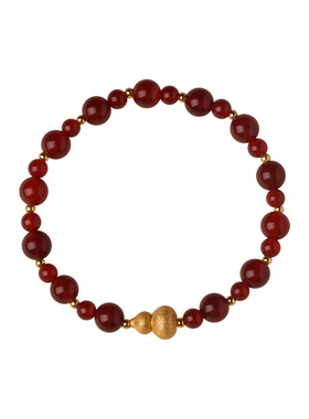 素图女红玛瑙葫芦手链气质本命年