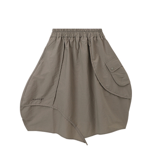 布丁哈鲁童装夏装女童裙子2026夏季新款儿童洋气百搭纯色半身裙