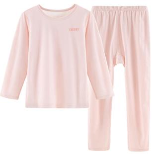 巴布豆儿童保暖内衣套装莫代尔秋季女童秋衣秋裤宝宝秋衣女孩睡衣