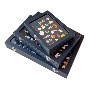 奖章收藏收纳吧唧奖牌勋章金属别针胸针展示框透明密封防尘陈列盒