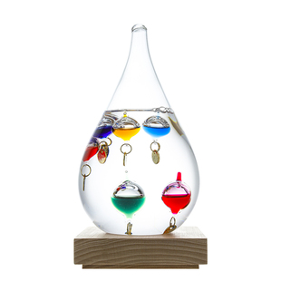 伽利略温度计悬浮彩球水滴创意礼品天气预报瓶生日礼物办公室摆件