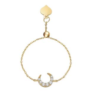 月亮软链条戒指14k包金戒指女时尚个性ins潮小众设计感不掉色