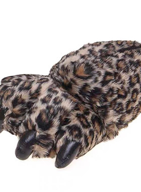 搞怪卡通豹纹保暖包跟棉拖鞋