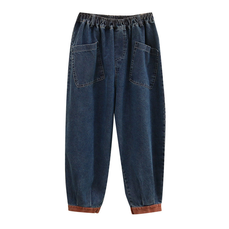 300特大码牛仔裤女200斤胖mm春秋九分梨型身材显瘦萝卜老爹裤子潮