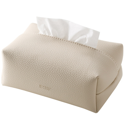 meelyhome荔枝纹皮革纸巾盒