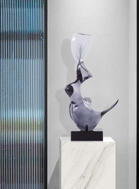 现代简约透明艺术雕塑售楼处酒店样板房客厅入户玄关摆件软装饰品