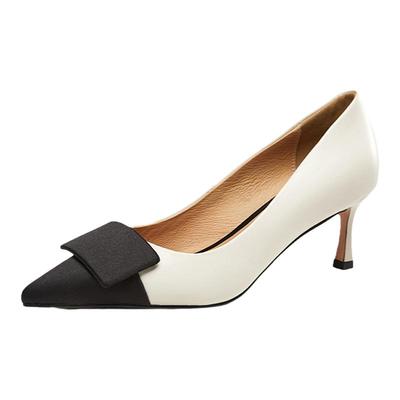 康奈通勤女单鞋浅口细跟女鞋法式