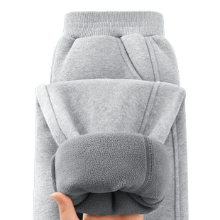 棉致男童加绒裤子冬季加厚绒裤一体绒冬款棉裤儿童运动裤女童卫裤