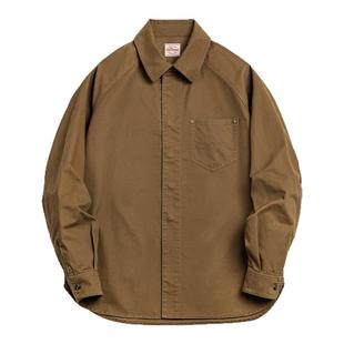 马登工装美式复古印花衬衫美拉德西部牛仔衬衣纯棉长袖外套男春