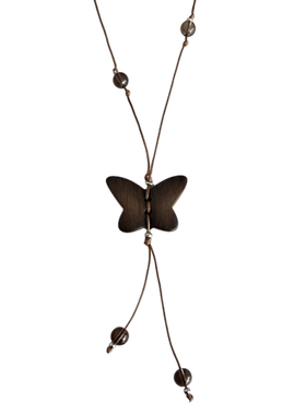 新中式木质吊坠项链女2025新款