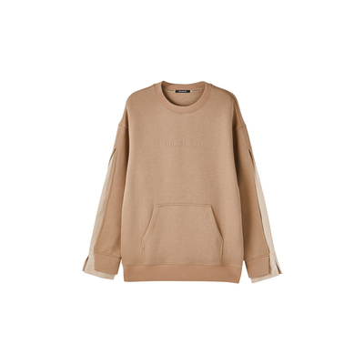 U/TI联名款咖色设计感拼接卫衣女百搭潮休闲上衣尤缇时尚春季新款