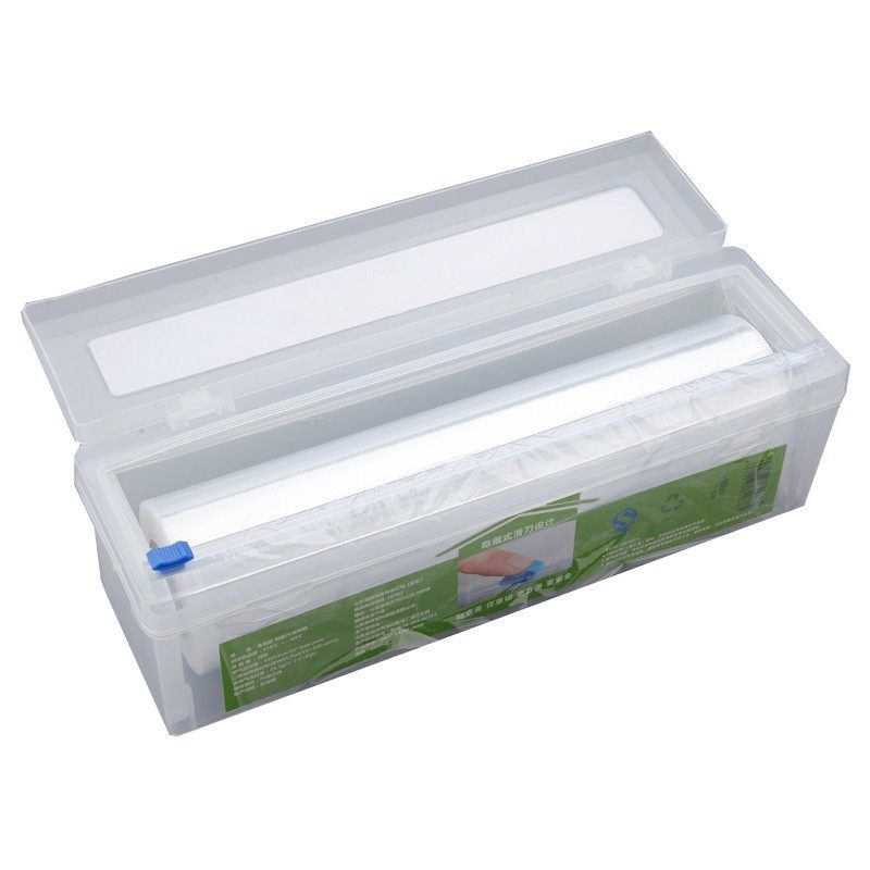 食品接触PE保鲜膜带切割器隐藏滑刀盒装大卷保鲜膜厨房家用经济装