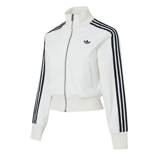 阿迪达斯官方正品三叶草立领针织夹克女短款运动服休闲外套KD2892