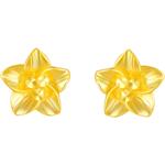 周六福黄金耳钉女计价足金星星金花耳针耳环耳饰耳钩节日礼物