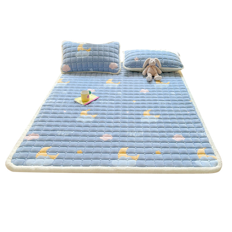 牛奶绒床垫三件套冬季学生宿舍床褥子榻榻米珊瑚绒夹棉床单单件