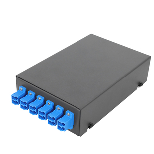 YOUYSI 电信级加厚6口12芯LC光纤终端盒光缆熔接盒黑色小方口接续盒1.0MM