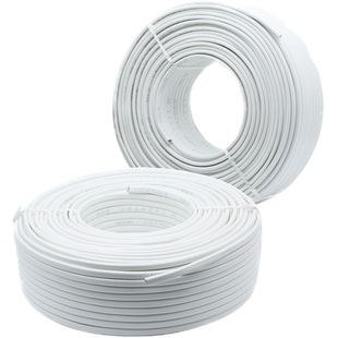 家用电线软线护套线2芯1.5/2.5平方电缆线纯铜白色软平行扁电源线