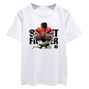 街头霸王6格斗ps5游戏steam街霸6短袖T恤衫男女纯棉半袖体恤衣服
