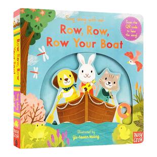 英文原版 Row Row Row Your Boat 纸板机关操作拉拉书 Sing Along With Me 亲子互动 欧美经典儿歌 欢唱童谣绘本 送音频