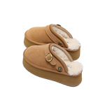 星期六毛绒保暖勃肯鞋女2025新款冬小土豆厚底外穿防水防滑包头拖