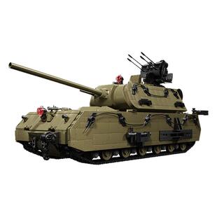 网红国产二战德国鼠式超重型坦克模型军事益智拼装积木玩具礼物