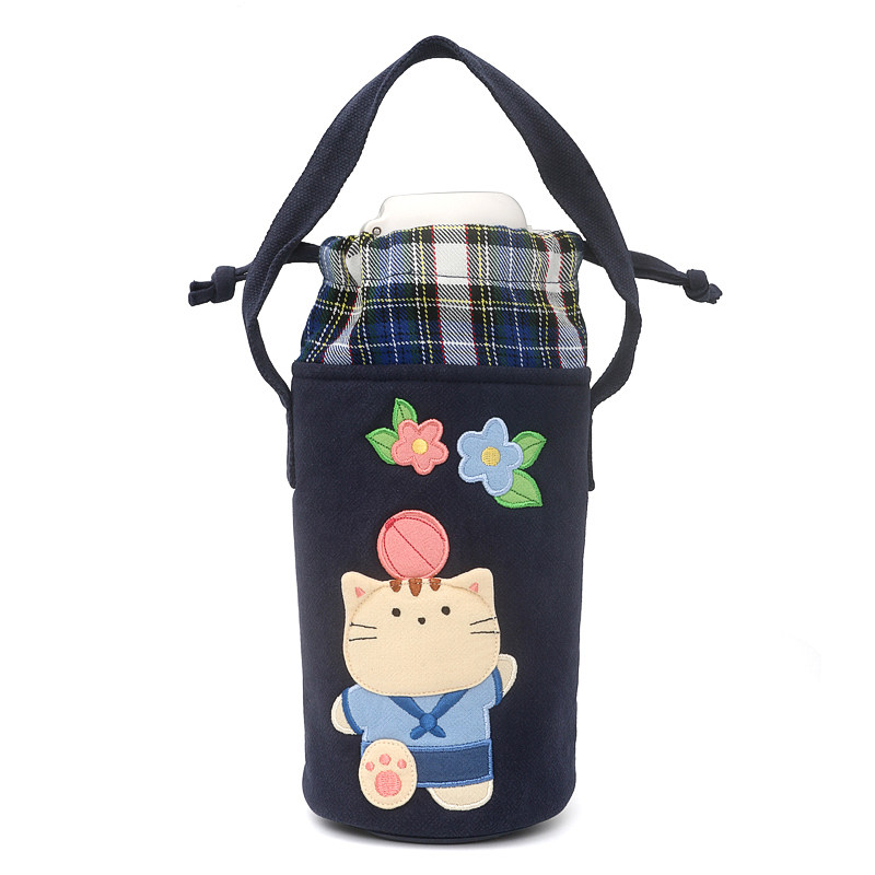 kine猫手提水杯套日系卡通学生