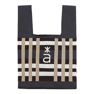 咆哮野兽黑色/灰色编织手提包