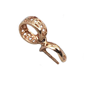 18K金扣头万能小佛公扣头翡翠扣斜孔固定卡扣吊坠扣头玉扣瓜子扣