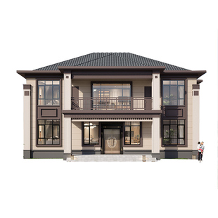 二层农村自建房设计图新中式别墅设计图纸二层别墅设计图纸房子图