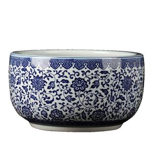 景德镇陶瓷器青花瓷收纳盆家居装饰品摆件新中式瓷器博古架摆设