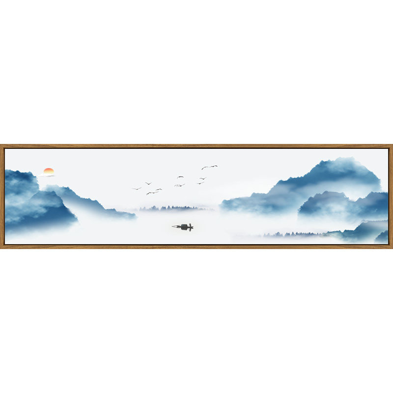 新中式风卧室客厅水墨横幅装饰画