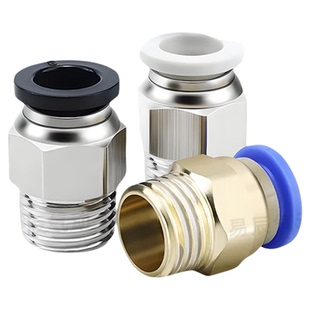 气管快速接头PC10-02公制快插快速接头外螺纹直通接头外丝12-04