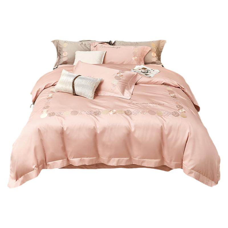 床上四件套结婚套轻奢高级感婚庆陪嫁全棉被罩被套贡缎刺绣
