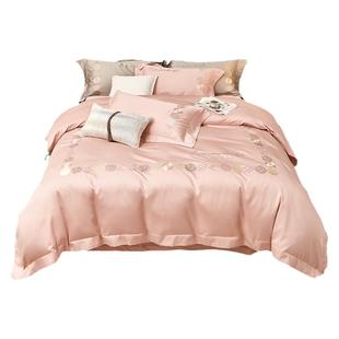 床上四件套结婚套轻奢高级感婚庆陪嫁全棉被罩被套贡缎刺绣