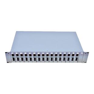 适用于14槽16槽式卡NetLink台式光纤收发器专用机箱机架19英寸2U标准机箱双电源集中式供电用机框HTB-14AC/D