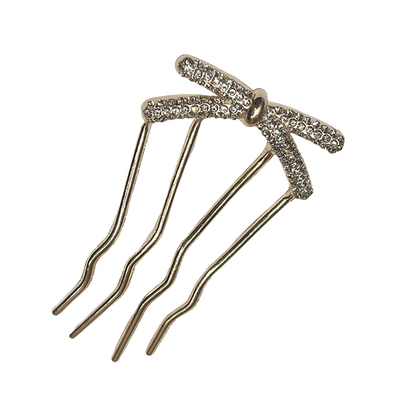 气质珍珠蝴蝶结U型发簪女