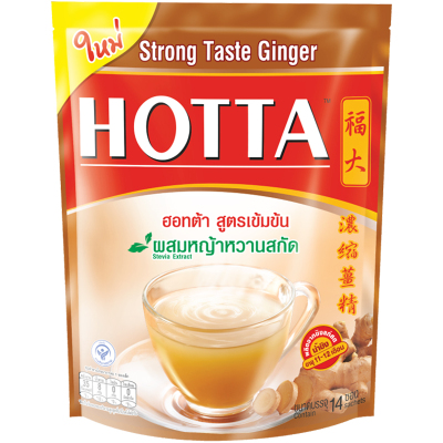 HOTTA泰国进口浓姜茶男女少糖姜茶14包