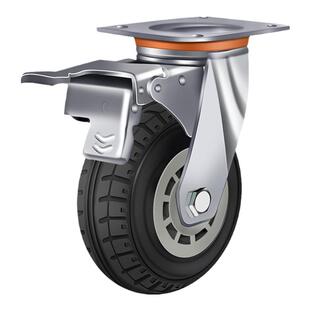 万向轮橡胶静音带刹车脚轮3/4/5寸平板手推车定转向轱辘万象轮子