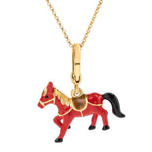 Juicy Grape本命年项链女款小红马长款毛衣链红色生肖马吊坠礼物