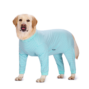 大狗衣服薄款金毛狗防舔服全包肚子条纹四脚衣母狗护肚断奶绝育服