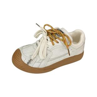 弄里人佳大码女鞋41-43单鞋秋新款休闲潮复古风德训鞋40 42宽胖脚