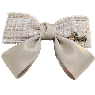 蝴蝶结发夹女韩版网红气质小香风鸭嘴夹优雅气质后脑勺发饰头饰品